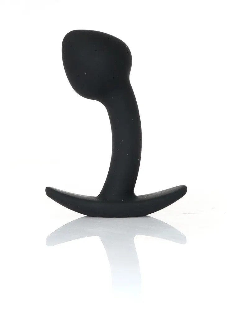 Анальна пробка - Silicone Black Curved Plug S - фото 8