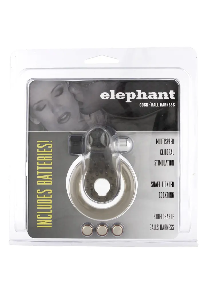 Ерекційне кільце з вібрацією Cock Ball Ring Elephant (чорний) - фото 4