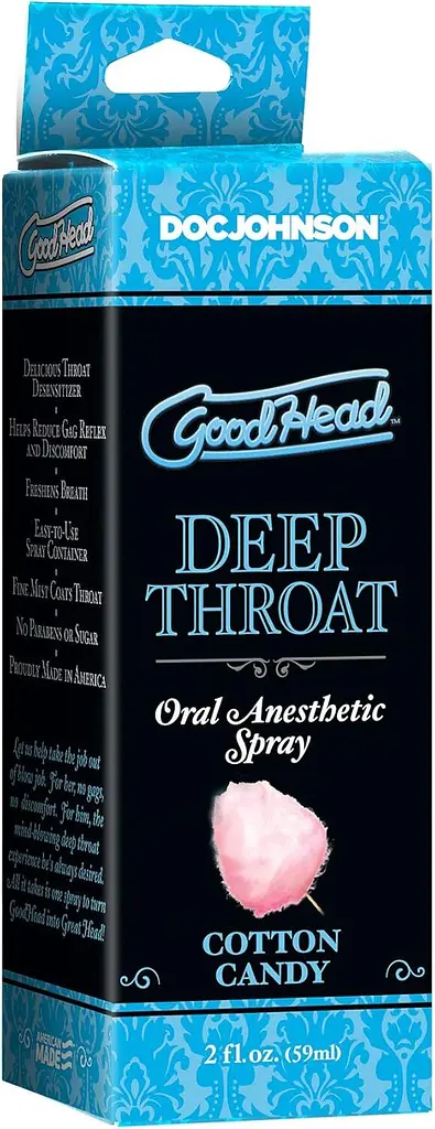 Спрей для мінету Doc Johnson GoodHead DeepThroat Spray - Cotton Candy 59 мл для глибокого мінету - фото 2