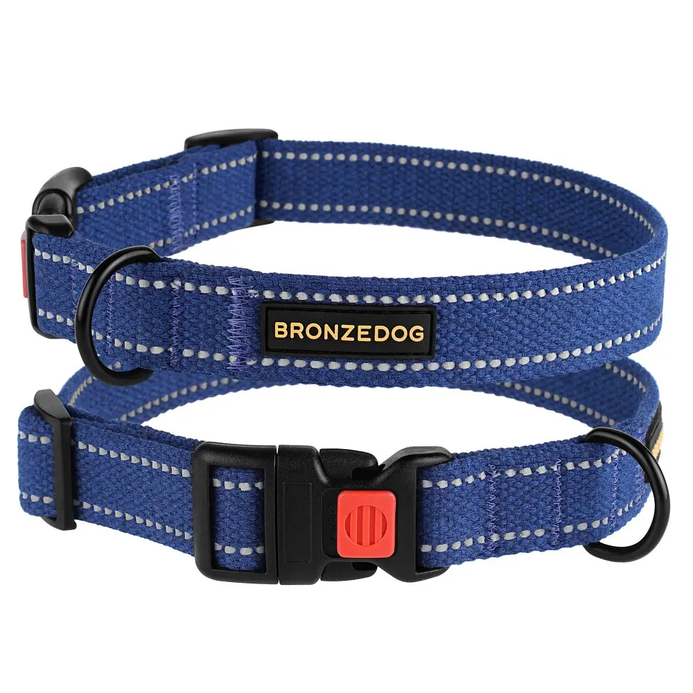 Нашийник для собак BronzeDog Сotton брезентовий синій 1.6x25-33 см 50/1502Б/T