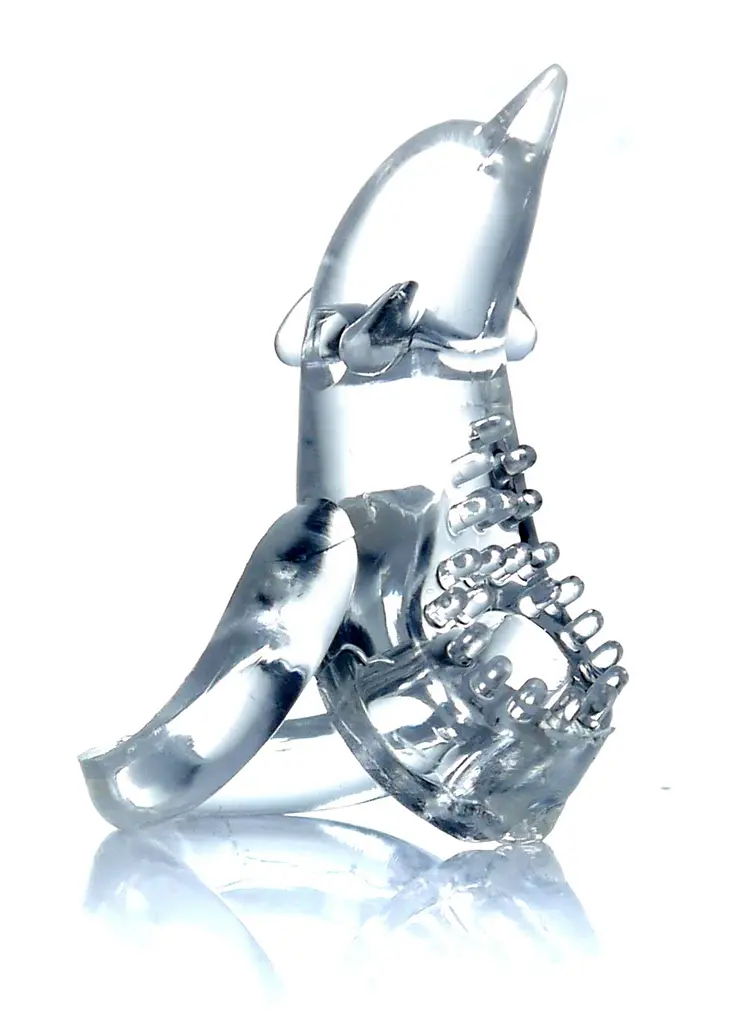 Ерекційне кільце Dolphin Vibro Clear з вібрацією - фото 6