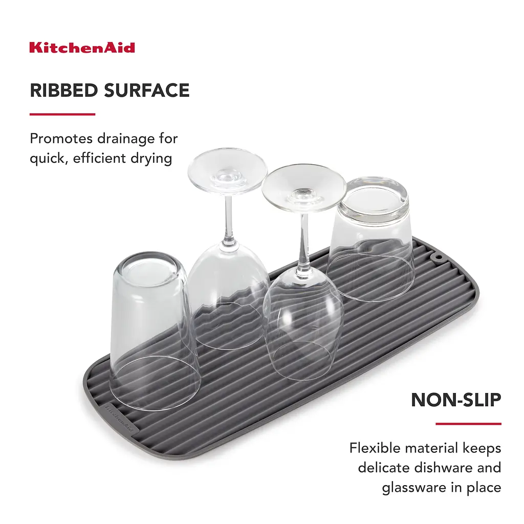 Коврик для сушки посуды KitchenAid Sinkware серый (KEG186OHGSA) - фото 5