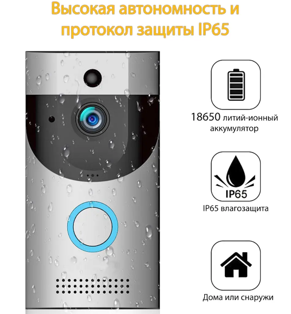Бездротовий домофон із системою відеоспостереження Wi-Fi 720p відеодомофон iOS та Android Smart Doorbell B30 - фото 13