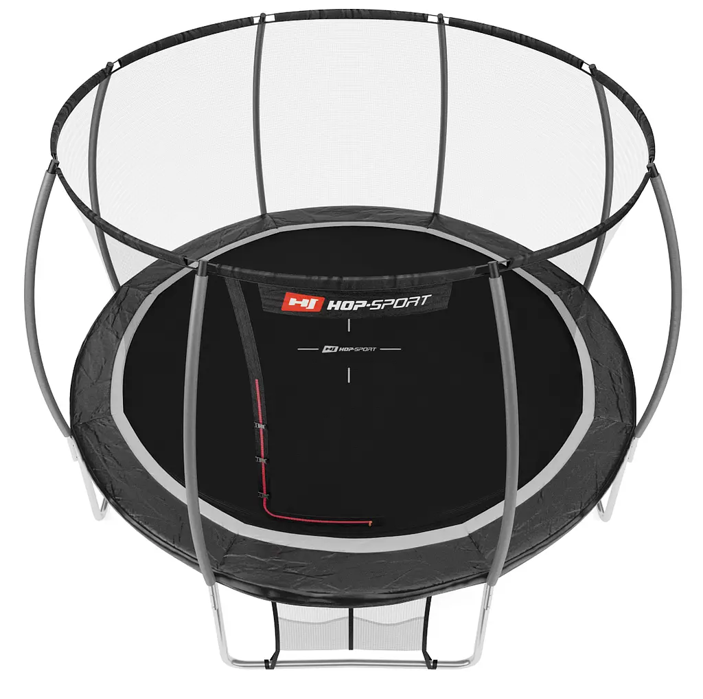 Батут Hop-Sport Premium 12ft (366см) чорно-сірий з внутрішньою сіткою - фото 2