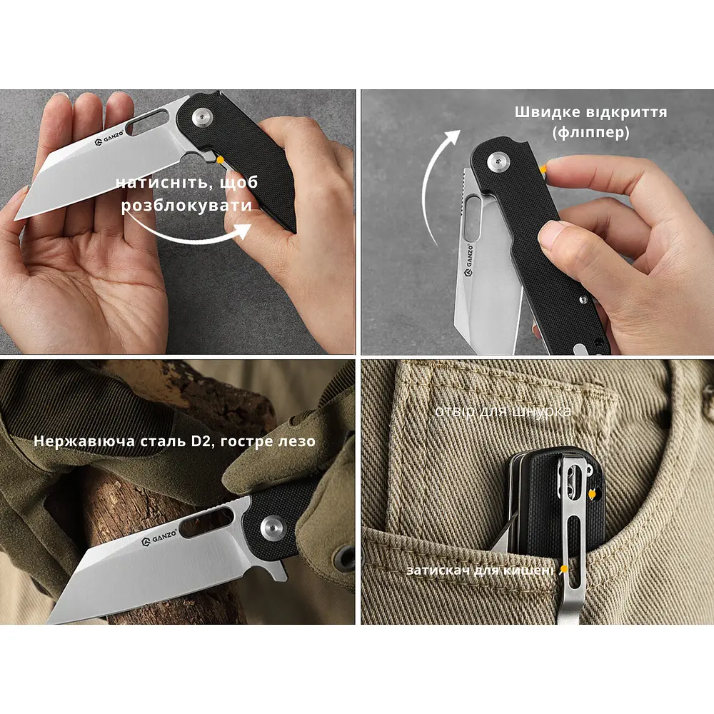 Ніж складаний Ganzo G770-BK - фото 5