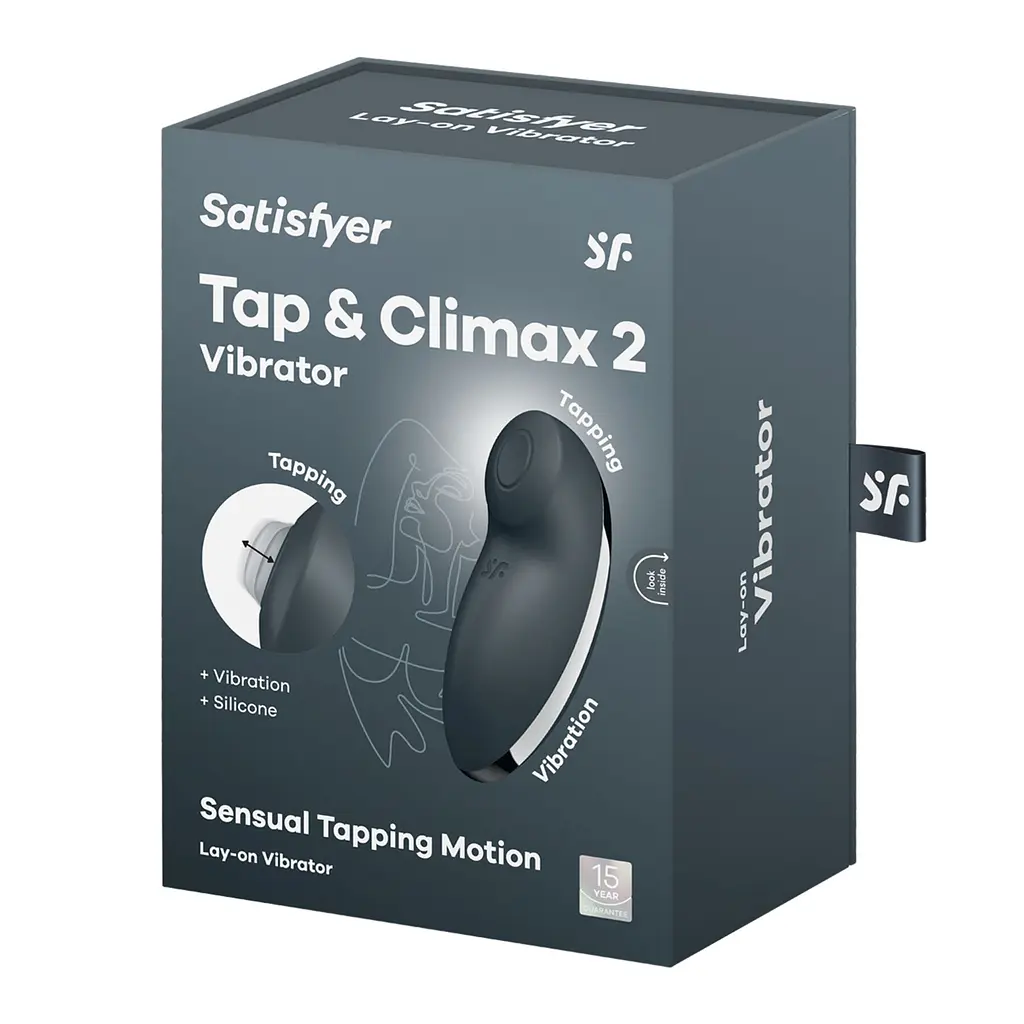 Вібростимулятор-пульсатор Satisfyer Tap & Climax 2 Grey, ефект постукування пальцем - фото 7