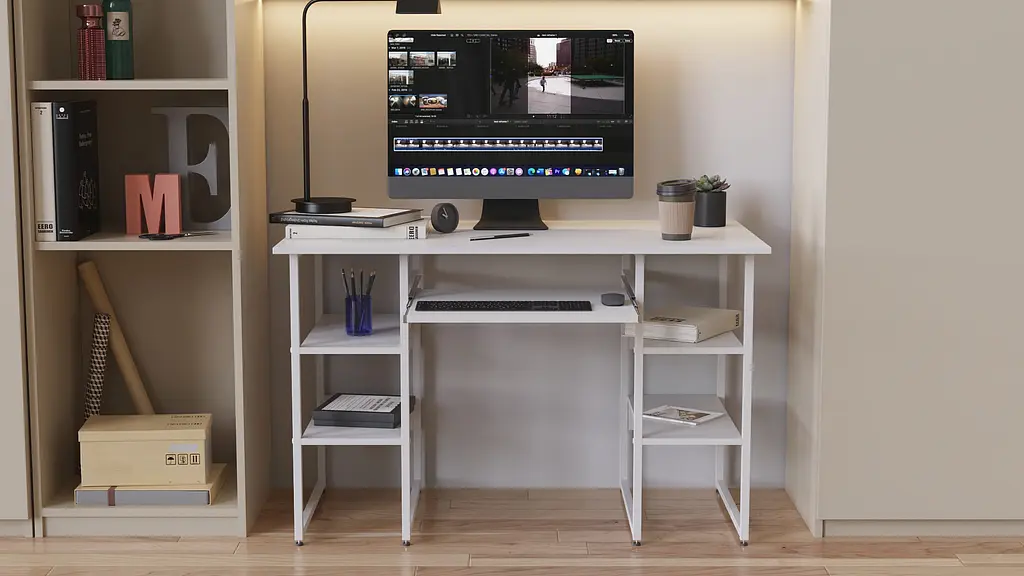 Компьютерный стол Ferrum-decor Скай 75x140x60 белый ДСП Дуб Сонома Труфель 16мм (FRD-101083) - фото 4