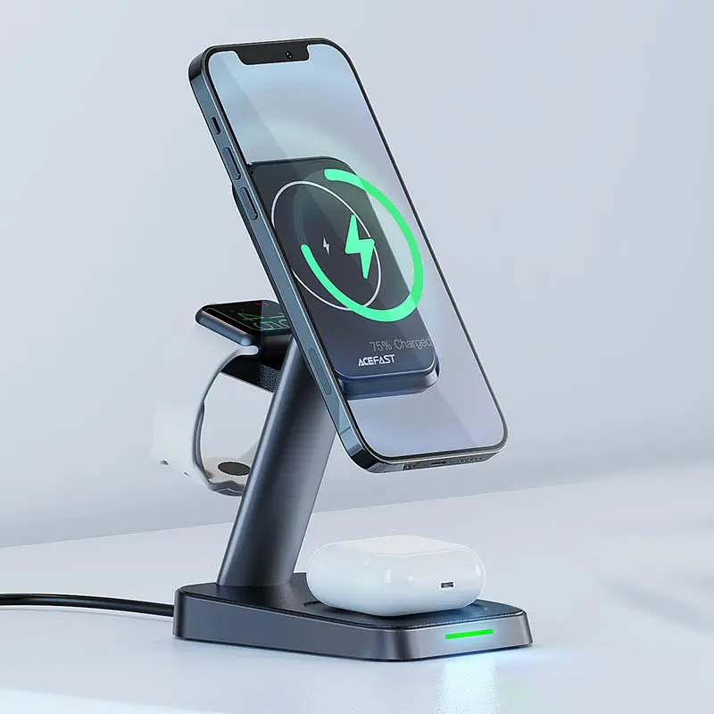 БЗП Acefast E3 desktop 3-in-1 Black - фото 3