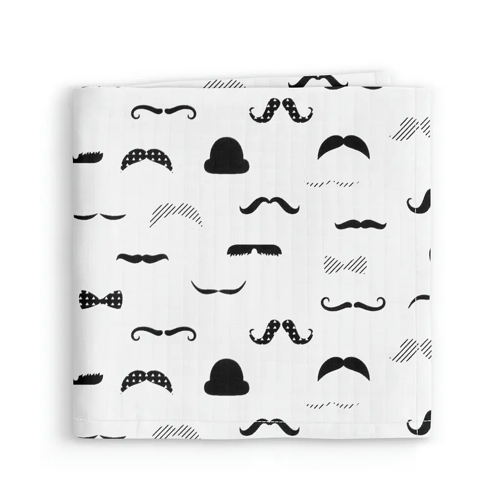 Пелюшки муслінові Cosas Mustache 75x75 см, білі - фото 2