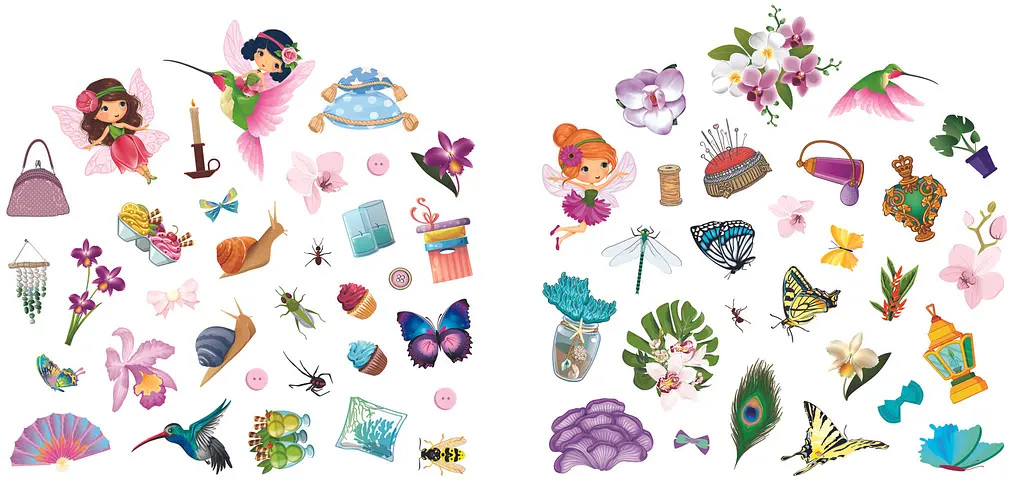 Раскраска Кристал Бук Цветочные феи Орхидея, 60 наклейок, 8 страниц (F00026966) - фото 4