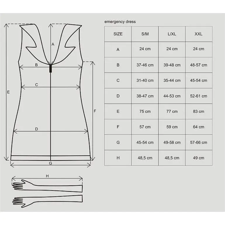 Эротический костюм Obsessive Emergency dress + stethoscope S/M - фото 4
