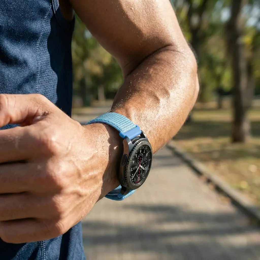 Ремінець BeCover Nylon Style для LG Watch Sport W280A Aqua Blue (714996) - фото 3