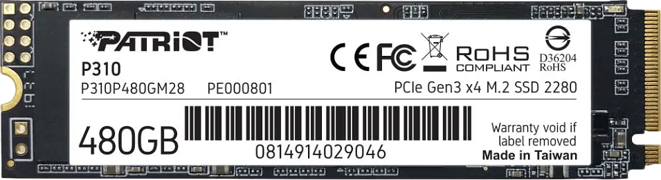 SSD M.2 накопичувач Patriot P310 480GB (P310P480GM28) - фото 2