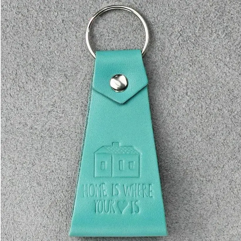 Жіночий шкіряний брелок бірюзовий - фото 5