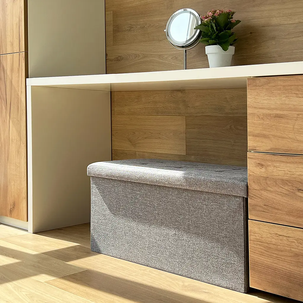 Пуф для хранения МВМ My Home двойной 760х380х380 мм серый (TH-04 GRAY) - фото 4