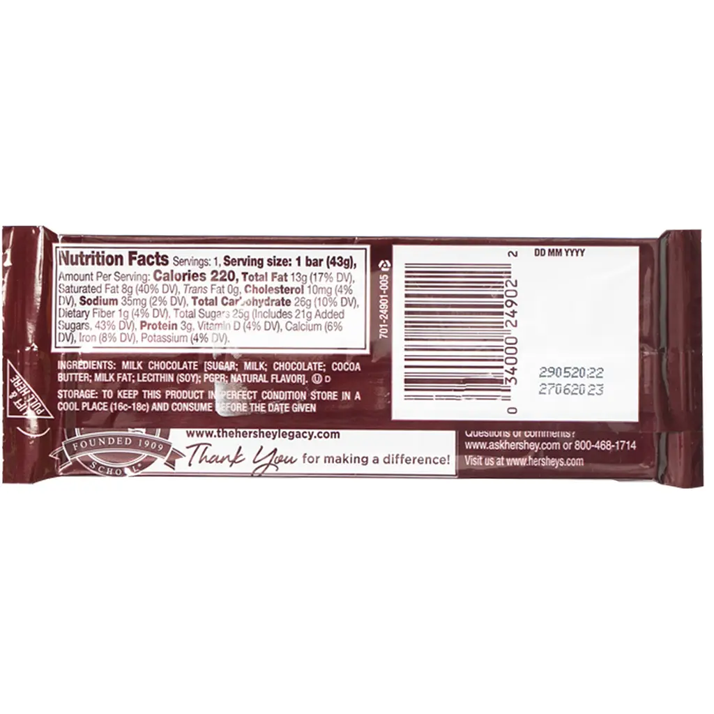 Шоколад молочний Hershey's 43 г (932855) - фото 2