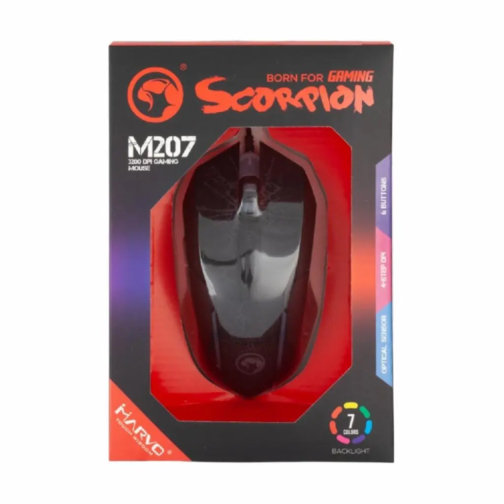 Мышка Marvo M207 LED USB Black (M207) - фото 4