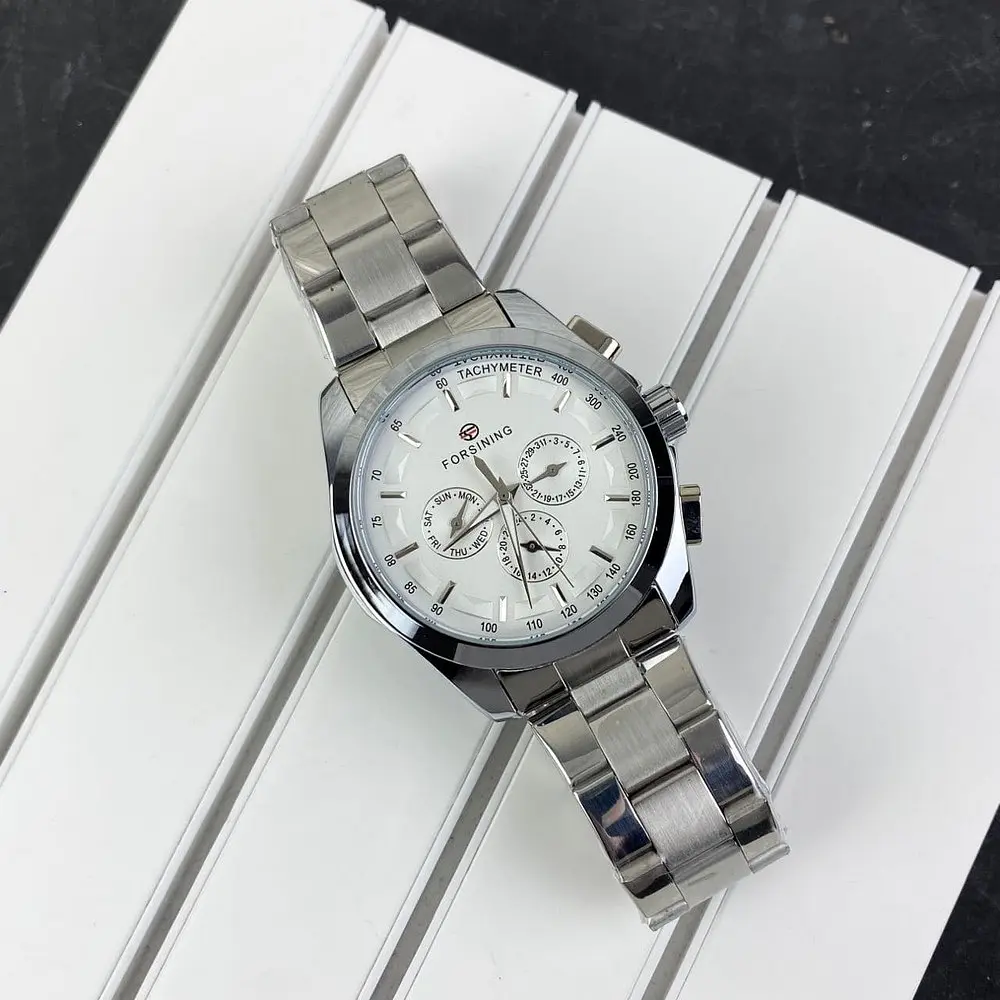 Чоловічий наручний годинник 6917 Silver-White Forsining acs0031383 - фото 2
