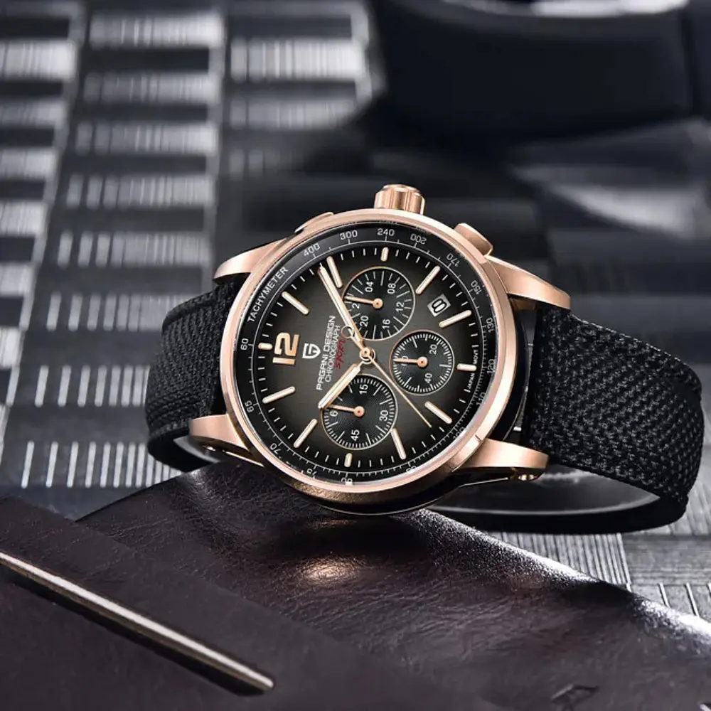 Чоловічий наручний годинник YS008 Rose Gold-Black Pagani Design acs0031090 - фото 2