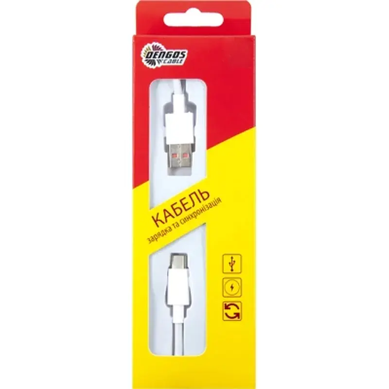 Дата кабель USB 3.0 AM to USB-C 1.0m 4A QC3.0 white Dengos (PLS-TC-4A-WHITE) - фото 2
