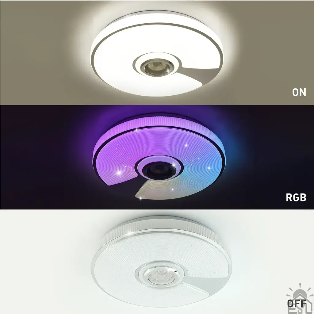 Смарт люстра музична керована світлодіодна SONG R RGB 60 Вт 380x70 мм Біла ESLLSE - фото 5