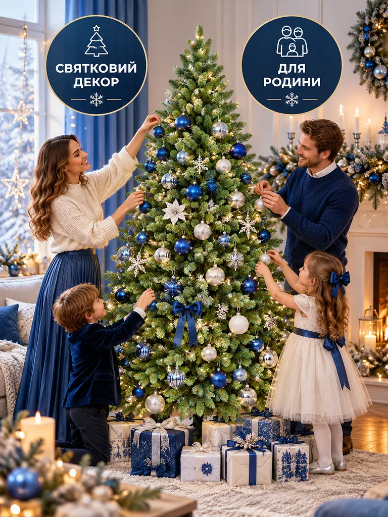 Лита штучна ялинка ТЗ18 Сільва 180 см з густою хвоєю на металевій підставці, зелена (49676495) - фото 9