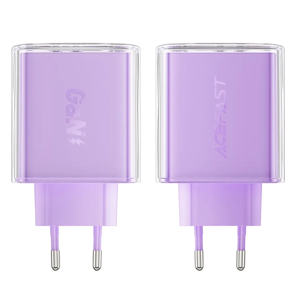 Мережевий зарядний пристрій Acefast A45 USB/2 Type-C QC PD PD65W GaN фіолетовий - фото 5