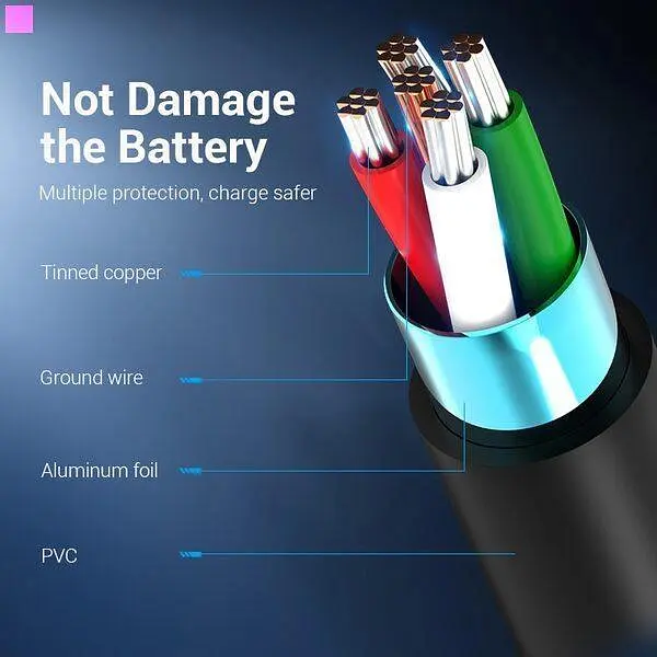 Кабель Vention USB to Type-C 3A Quick Charge 1 м Black (COKBF) - фото 4