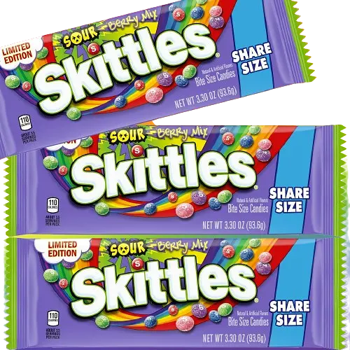 Драже Skittles Sour Berry Limited Edition Chewy Candy 93.6г - фото 3