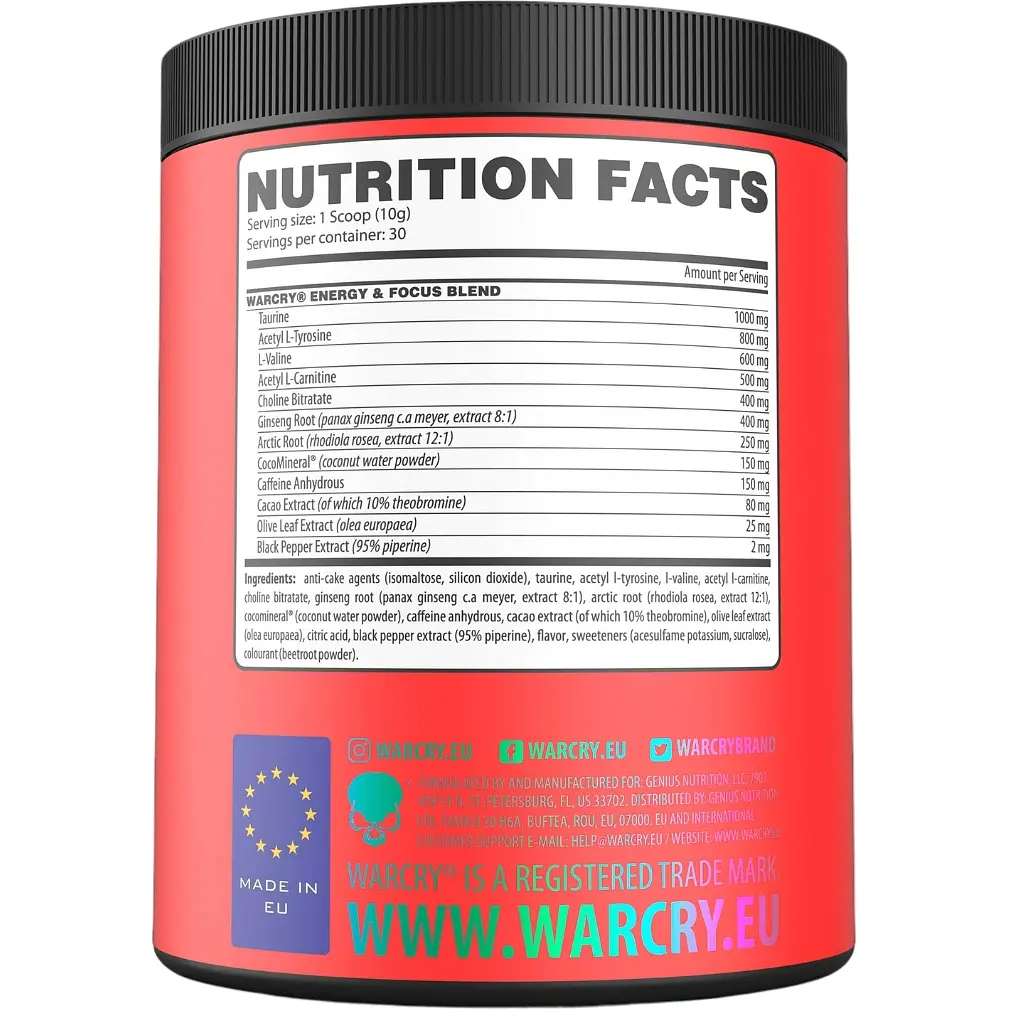 Передтренік Genius Nutrition Warcry Energy Sour Watermelon 300 г - фото 2
