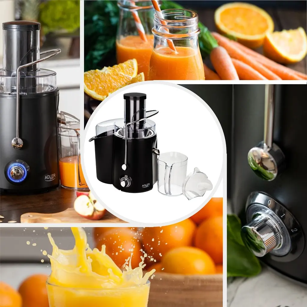 Соковижималка Adler AD 4127 black 1000Вт/контейнер для соку-1л/контейнер для м'якот-2л/і чорний (AD4127) - фото 5