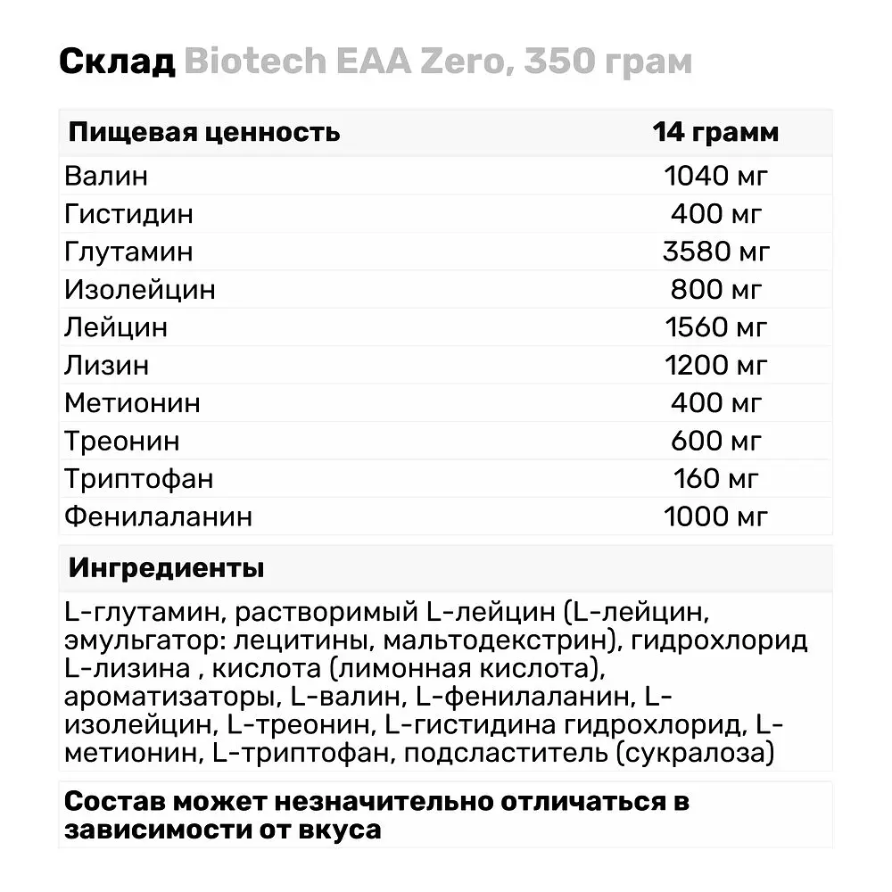 Аминокислота BiotechUSA EAA Zero Персиковый чай 350 г - фото 5