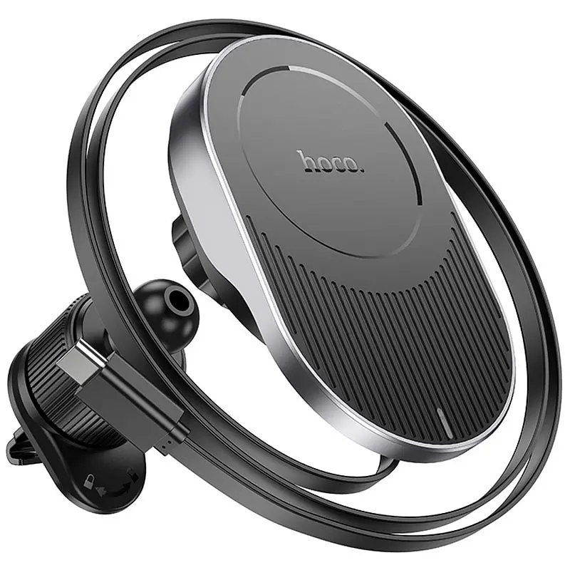 Автотримач з БЗП Hoco HW12 Guardian magnetic (air outlet) Black / Gray - фото 5