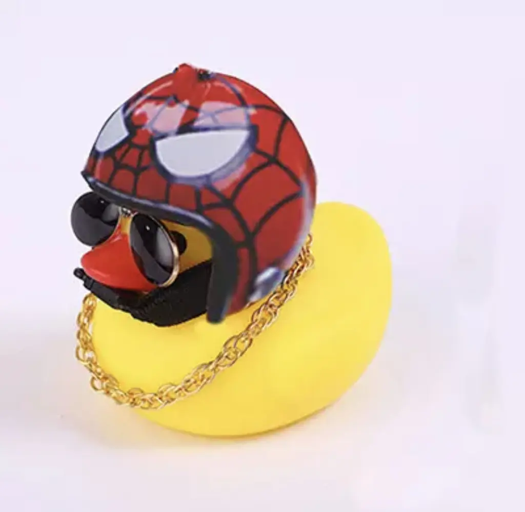 Автомобільна качка з шоломом і кріпленням Funny Ducks Red Spider 5178 - фото 2