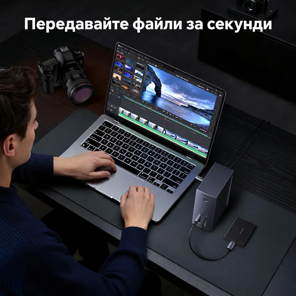 Док-станція USB-C з відсіком SSD UGREEN Revodok Pro CM923 10 в 1 HDMI до 4K 60 Гц M.2 NVMe (55735) - фото 10
