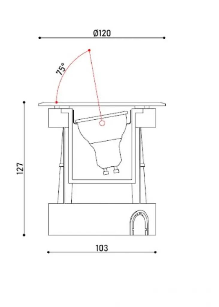 Светильник грунтовий KLOODI KDGL-SC120 GU10 ADJ HC - фото 5