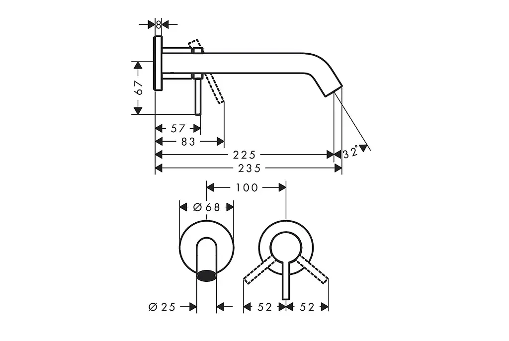 Змішувач для умивальника Hansgrohe Tecturis S прихованого монтажу brushed bronze 73351140 - фото 3