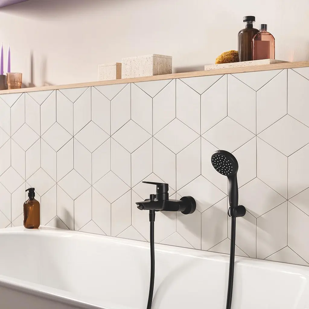 Набір змішувачів 3 в 1 для ванної кімнати Grohe QuickFix Start Black UA303301SQ, Чорний матовий - фото 12