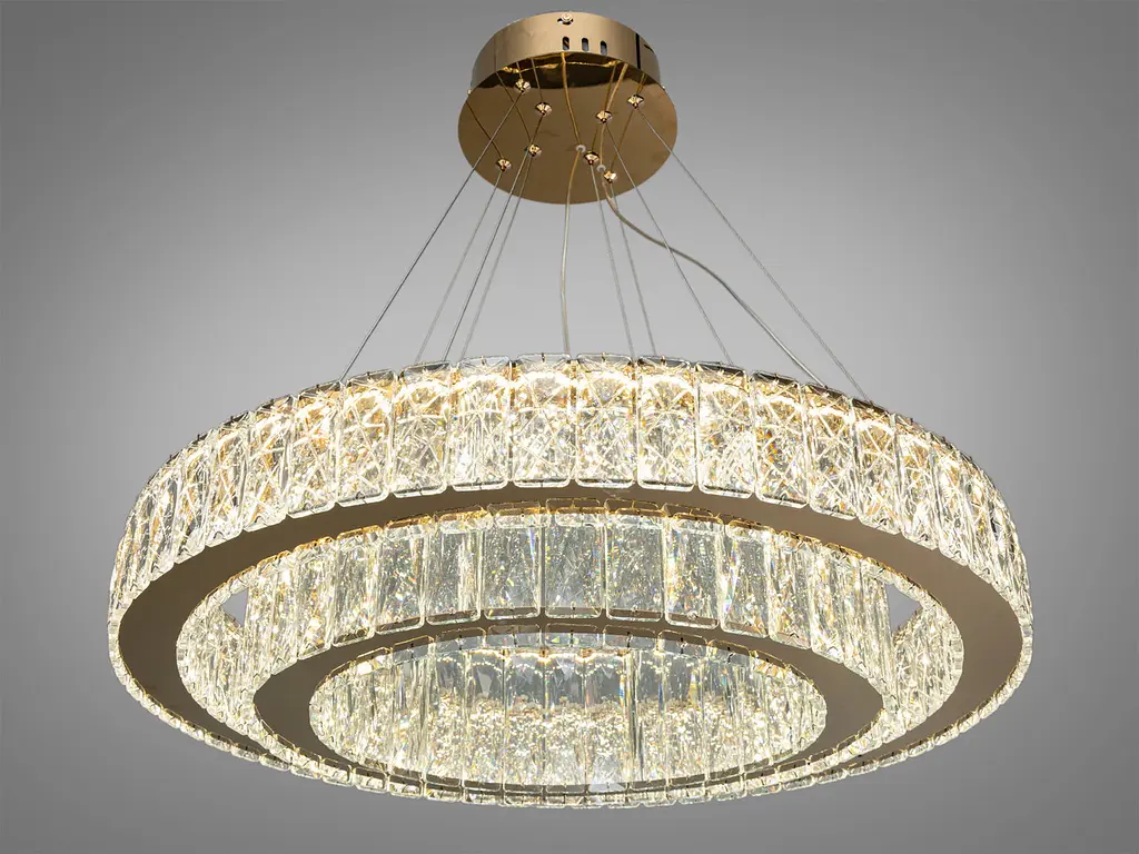 Кришталева люстра LED золото 105Вт пульт - фото 4
