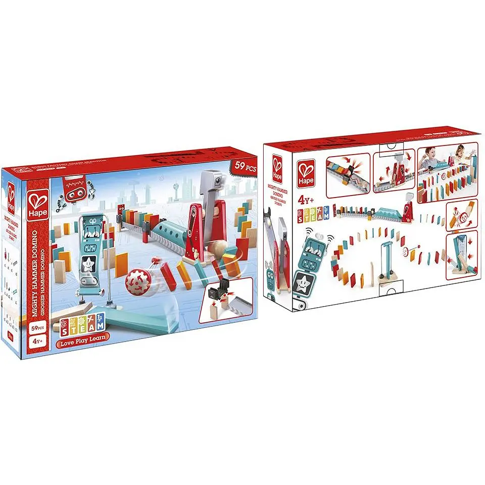 Динамічний конструктор Hape Ефект доміно Могутній молот 59 елементів (E1056) - фото 4