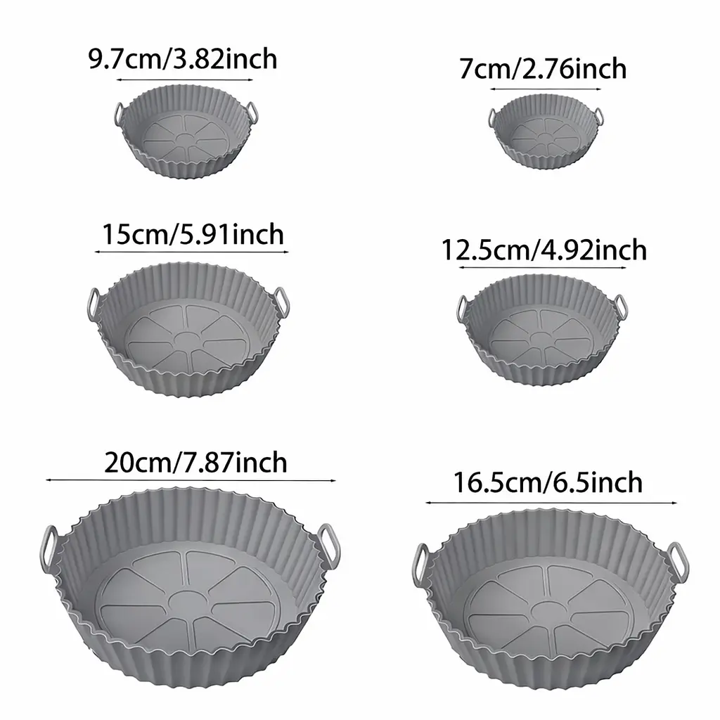 Набор силиконовых форм для аэрофритюрницы аэрогриля и духовки, 6 штук Серый 88341 - фото 2