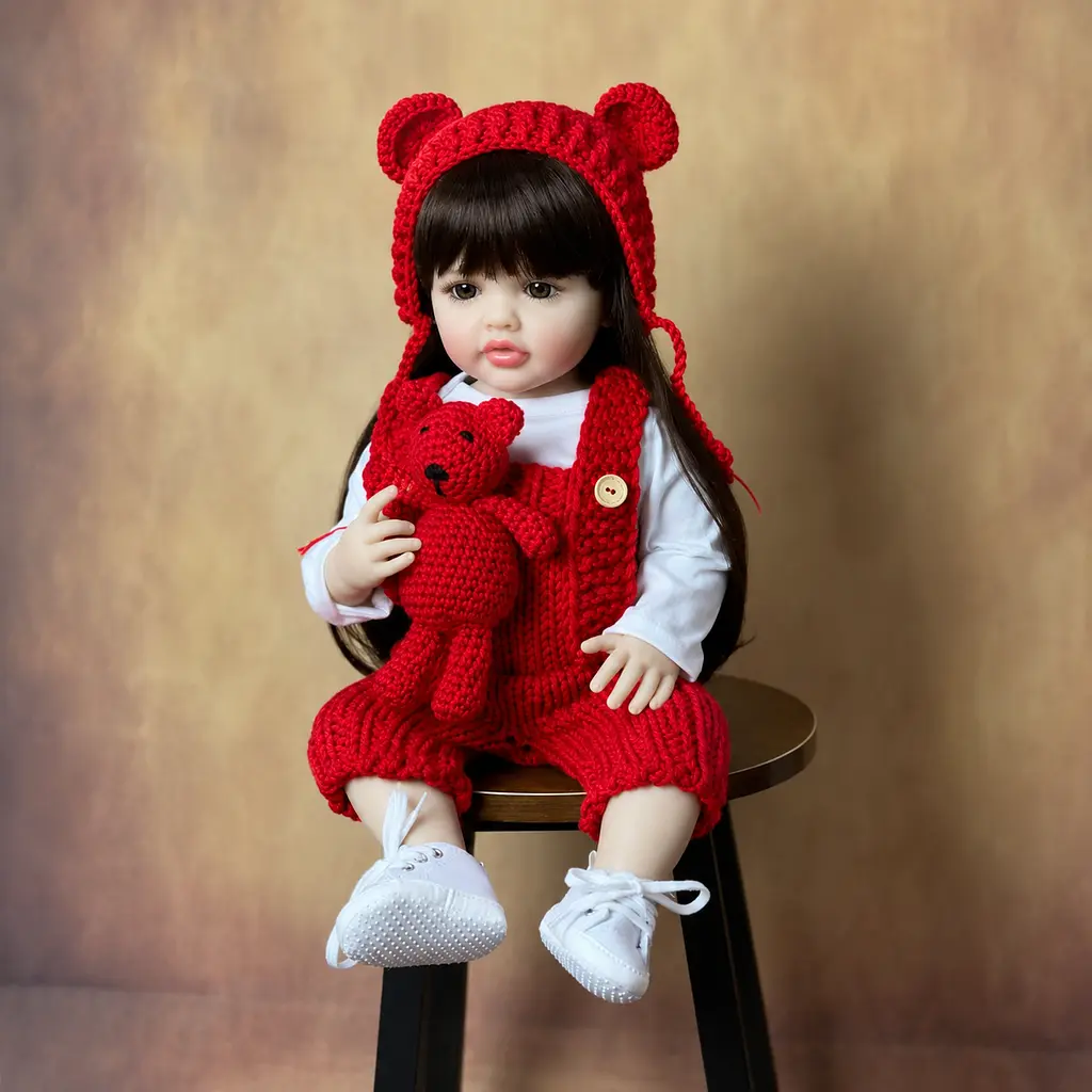 Реалістична Кукла Реборн 55 см повністю вінілова Doll Reborn Baby К0100225 - фото 4