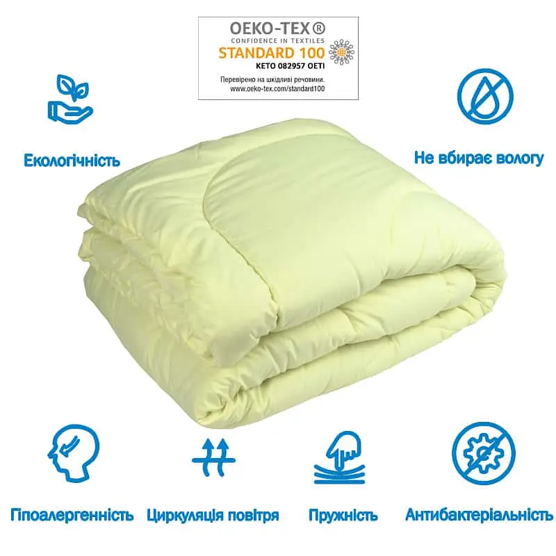 Ковдра Руно 140х205 силіконова молочна зимова 321.52СЛБ_Молочний - фото 2