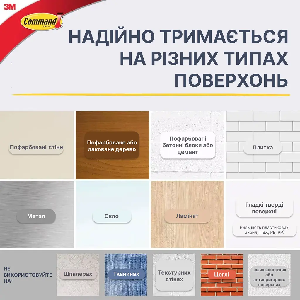 Клейкі застібки 3M Command для рамок та картин (середні, 4 пари, до 1.8 кг) - фото 4