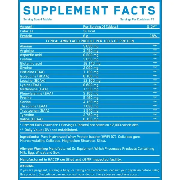 Амінокислотний комплекс Everbuild Nutrition Amino Whey Hydro 300 таблеток - фото 2