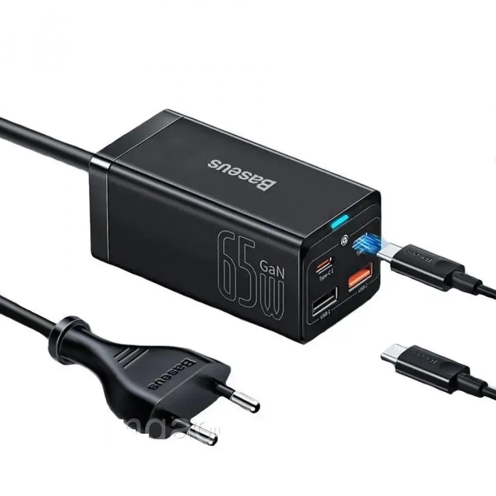 Мережевий зарядний пристрій Baseus GaN3 Pro 2C+2U 65W CCGP040001 Black - фото 5