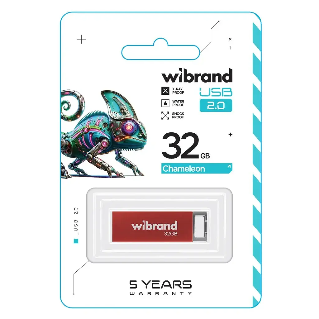 USB флеш накопичувач Wibrand 32GB Chameleon Red USB 2.0 (WI2.0/CH32U6R) - фото 2