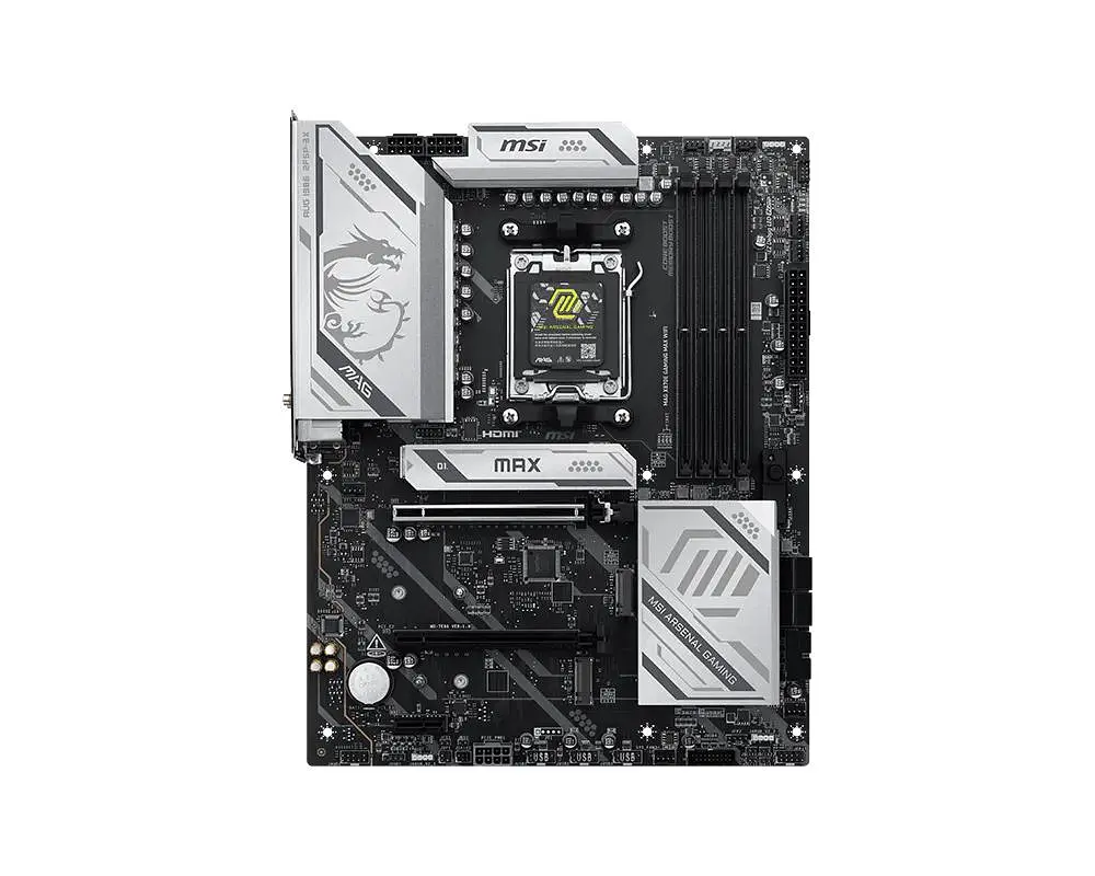MSI Материнська плата MAG X870E GAMING MAX WIFI sAM5 X870E 4xDDR5 M.2 HDMI Wi-Fi BT ATX
