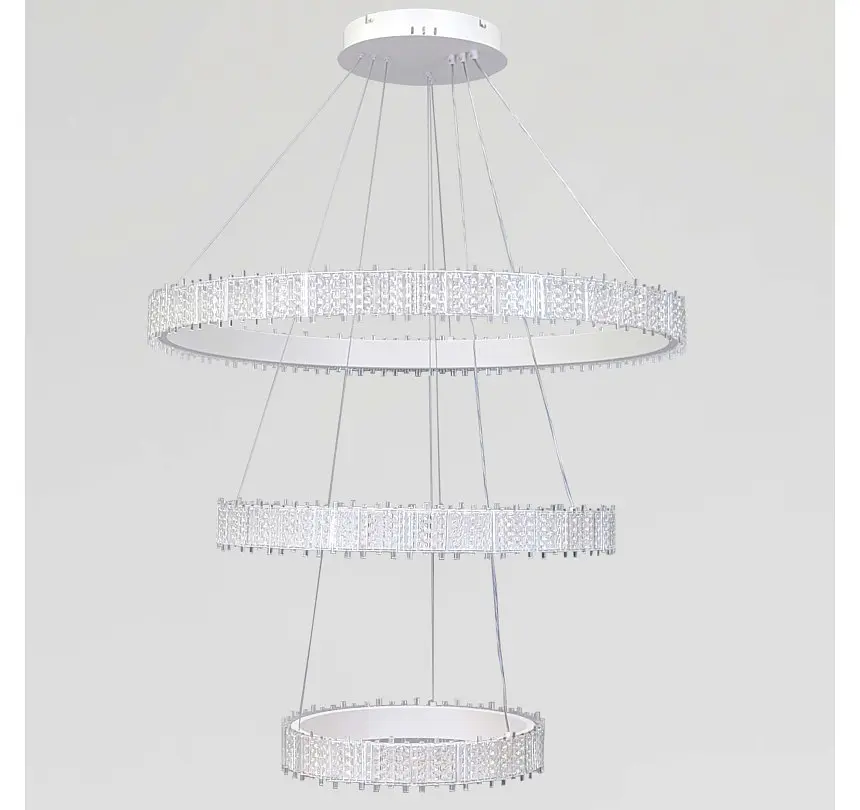Світлодіодна підвісна люстра Artlight WG5129/80+60+40WH, 105 Вт, біла - фото 2