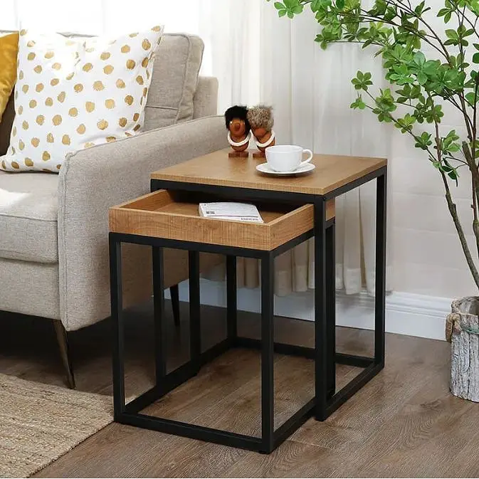 Комплект журнальных столиков Leobert Ascet в стиле Loft 45х40х55 см, 40х38х51 см 2 шт. - фото 6